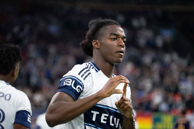 VANCOUVER, CANADA - SEPTEMBER 9: Bruno Caicedo of Vancouver Whitecaps FC celebrates and makes a gesture after scoring a penalty goal during the Major League Soccer match between Vancouver Whitecaps FC and LA Galaxy at BC Place Stadium on September 9, 2026 in Vancouver, British Columbia, Canada. Copyright: xAmyxElle SPPx Sportspressphoto_SPR227583