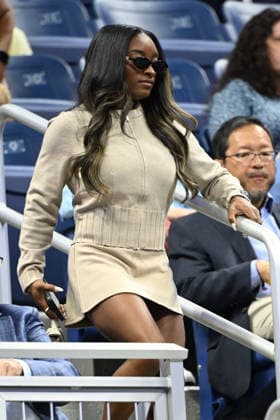 FLUSHING NY- SEPTEMBER 08: Simone Biles is seen watching Carlos Alcaraz Vs Ben Shelton at the quarter finals in Arthur Ashe Stadium during The US Open at the USTA Billie Jean King National Tennis Center on September 8, 2026 in Flushing Queens. Copyright: xmpi04x xMediaPunchx
