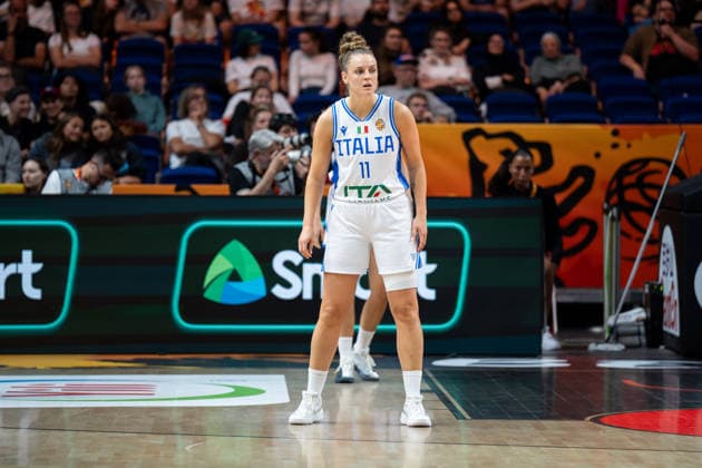 Italy V Australia: Qualification To Quarter-Finals - FIBA Women s Basketball World Cup Germany 2026 Francesca Pan plays during the quarter-final match between Italy and Australia at the FIBA Women s Basketball World Cup 2026 in Berlin, Germany, on September 9, 2026. Berlin Germany  Copyright: xMarcinxGolbax originalFilename:golba-italyvau260909_npP4D.jpg