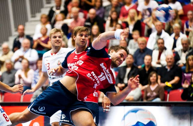 Flensburgs Thomas Mogonsen during the Champions League match between Drott and Flensburg on September 25, 2013, in Halmstad, Sweden  Copyright: xAvdoxBilkanovicx
