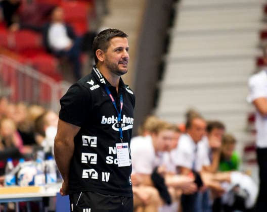 Flensburg coach Ljubomir Vranjes during the Champions League match between Drott and Flensburg on September 25, 2013, in Halmstad, Sweden  Copyright: xAvdoxBilkanovicx