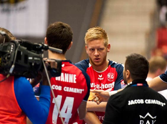 Flensburgs Jim Gottfridsson during the Champions League match between Drott and Flensburg on September 25, 2013, in Halmstad, Sweden  Copyright: xAvdoxBilkanovicx