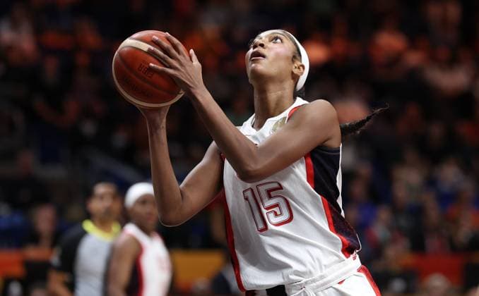 USA™ Angel Reese pictured in action at a basketball game between United States and Hungary, a quarter-final game at the FIBA Women s Basketball World Cup, on Thursday 10 September 2026, in Berlin, Germany. The FIBA Women s Basketball World Cup takes place in Berlin from 4 to 13 September 2026. VIRGINIExLEFOUR  x185831120x