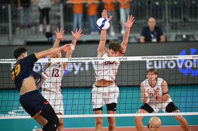 CEV EuroVolley 2026, Romania - Latvia, 09 September 2026 Gustavs Freimanis of Latvia plays during the CEV EuroVolley 2026 game between Romania and Latvia, in Cluj Napoca, Romania, 9 September 2026. Copyright: xAlexxNicodimx
