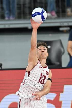 CEV EuroVolley 2026, Romania - Latvia, 09 September 2026 eDVINS sKRUDERS plays during the CEV EuroVolley 2026 game between Romania and Latvia, in Cluj Napoca, Romania, 9 September 2026. Copyright: xAlexxNicodimx