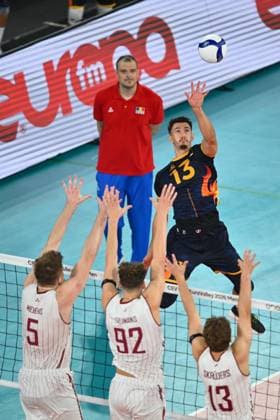 CEV EuroVolley 2026, Romania - Latvia, 09 September 2026 Alexandru Rata plays during the CEV EuroVolley 2026 game between Romania and Latvia, in Cluj Napoca, Romania, 9 September 2026. Copyright: xAlexxNicodimx
