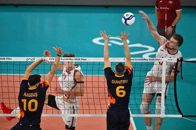 CEV EuroVolley 2026, Romania - Latvia, 09 September 2026 Janis Medenis plays during the CEV EuroVolley 2026 game between Romania and Latvia, in Cluj Napoca, Romania, 9 September 2026. Copyright: xAlexxNicodimx
