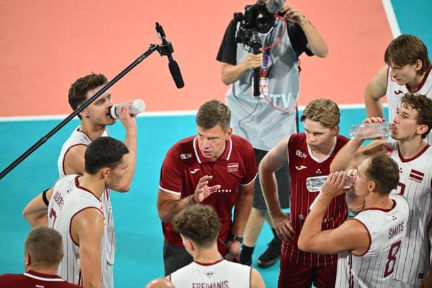 CEV EuroVolley 2026, Romania - Latvia, 09 September 2026 Ugis Karastins Latvia head coach plays during the CEV EuroVolley 2026 game between Romania and Latvia, in Cluj Napoca, Romania, 9 September 2026. Copyright: xAlexxNicodimx