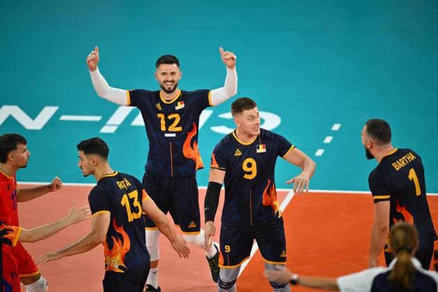 CEV EuroVolley 2026, Romania - Latvia, 09 September 2026 Robert Aciobanitei reacts during the CEV EuroVolley 2026 game between Romania and Latvia, in Cluj Napoca, Romania, 9 September 2026. Copyright: xAlexxNicodimx