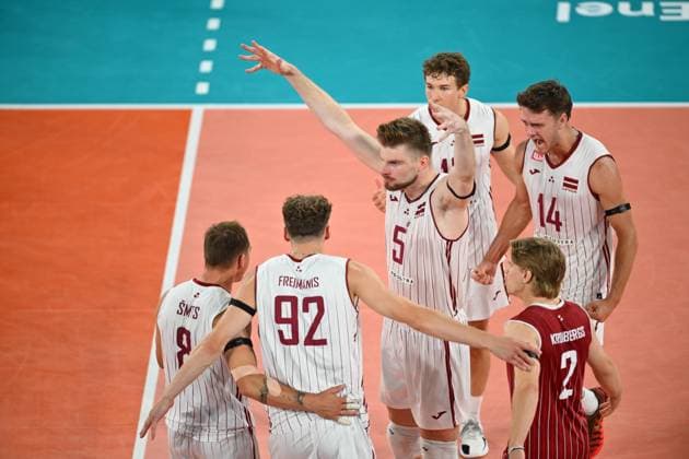 CEV EuroVolley 2026, Romania - Latvia, 09 September 2026 jANIS mEDENIS plays during the CEV EuroVolley 2026 game between Romania and Latvia, in Cluj Napoca, Romania, 9 September 2026. Copyright: xAlexxNicodimx