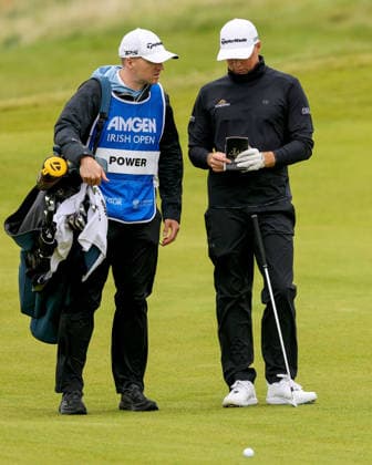 2026 Amgen Irish Open - First Round, Trump International Golf Links, Doonbeg 10 9 2026 Mark Power checks his yardage book on the eighteenth fairway Mark Power checks his yardage book on the eighteenth fairway 10 9 2026  Copyright: xx BB3_8424
