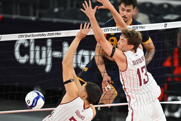CEV EuroVolley 2026, Romania - Latvia, 09 September 2026 rOBERT aCIOBANITEI plays during the CEV EuroVolley 2026 game between Romania and Latvia, in Cluj Napoca, Romania, 9 September 2026. Copyright: xAlexxNicodimx