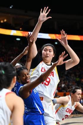 China v France - FIBA Women s Basketball World Cup 2026 Quarter-Final BERLIN, GERMANY - SEPTEMBER 10 : Ayayi Valeriane small forward of France, Zhang Ziyu center of China during the FIBA Women s Basketball World Cup quarter final match between China and France in Berlin on September 10, 2026 in Berlin, Germany, 10 09 2026 Berlin Germany  Copyright: xVincentxKalutx