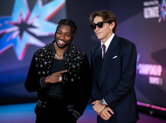 September 10, 2026: Noah Lyles and Armand Duplantis arrive on the red carpet during a media day for the 2026 World Athletics Ultimate Championship on September 10, 2026 in Budapest. Photo by Joel Marklund, BILDBYRAN. Code: JM JM0849 bbeng track and field athletics friidrett 2026 World Athletics Ultimate Championship Budapest 26  Copyright: JOELxMARKLUND BB260910JM016