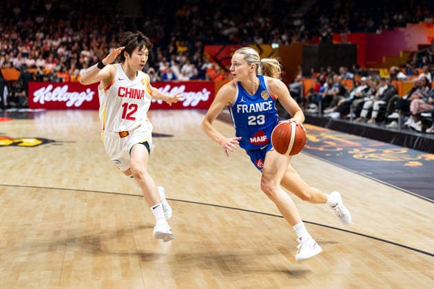 Marine Johannes (France), 23, dribbling against Yujie Chen (China), 12, GER, China vs. France, Basketball, 2026 FIBA Women’s World Cup, Quarterfinals, September 10, 2026, GER, China vs. France, Basketball, 2026 FIBA Women’s World Cup, Quarterfinals, September 10, 2026, Berlin Copyright: xEibner-Pressefoto MaxxVincenx EP_MVN