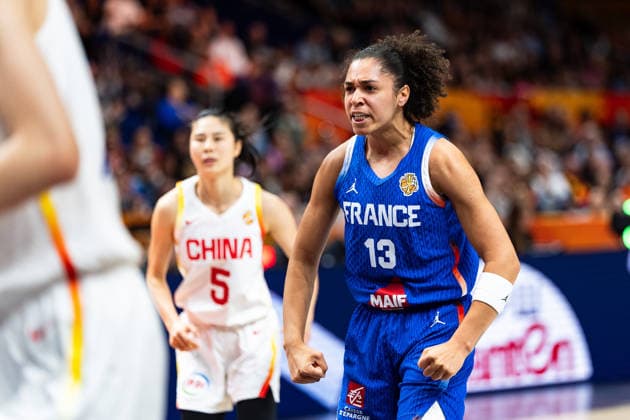 Janelle Salaun, France, 13, celebrates, GER, China vs. France, Basketball, 2026 FIBA Women’s World Cup, Quarterfinals, September 10, 2026, GER, China vs. France, Basketball, 2026 FIBA Women’s World Cup, Quarterfinals, September 10, 2026, Berlin Copyright: xEibner-Pressefoto MaxxVincenx EP_MVN