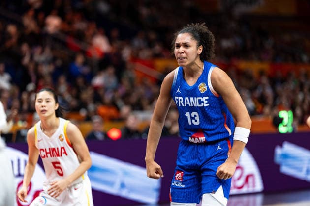 Janelle Salaun, France, 13, celebrates, GER, China vs. France, Basketball, 2026 FIBA Women’s World Cup, Quarterfinals, September 10, 2026, GER, China vs. France, Basketball, 2026 FIBA Women’s World Cup, Quarterfinals, September 10, 2026, Berlin Copyright: xEibner-Pressefoto MaxxVincenx EP_MVN