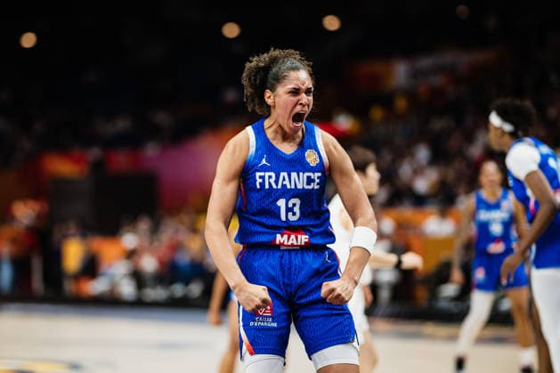 FIBA Women’s Basketball World Cup 2026: China vs. France, September 10, 2026; Janelle Salaun (France), age 13; cheering, celebrating basketball; FIBA Women’s Basketball World Cup 2026; Final Phase, Quarterfinals: China vs. France on September 10, 2026, at the Uber Arena, Berlin Copyright: xBEAUTIFULxSPORTS Tonhäuserx