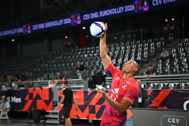 CEV EuroVolley 2026, France - Switzerland , 10 September 2026 Stephen Boyer plays during the CEV EuroVolley 2026 game between France and Switzerland, in Cluj Napoca, Romania, 10 September 2026. Copyright: xAlexxNicodimx