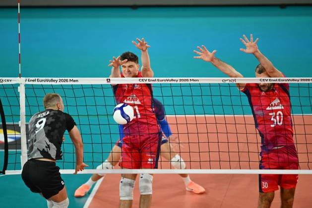 CEV EuroVolley 2026, France - Switzerland , 10 September 2026 Theo Faure plays during the CEV EuroVolley 2026 game between France and Switzerland, in Cluj Napoca, Romania, 10 September 2026. Copyright: xAlexxNicodimx