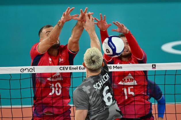 CEV EuroVolley 2026, France - Switzerland , 10 September 2026 Mathias hENNO plays during the CEV EuroVolley 2026 game between France and Switzerland, in Cluj Napoca, Romania, 10 September 2026. Copyright: xAlexxNicodimx
