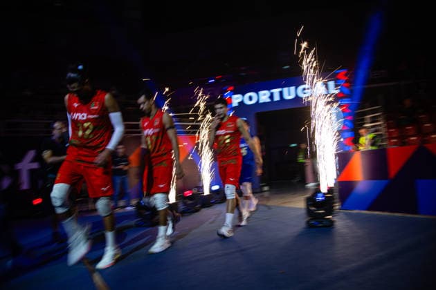 IPA88359268 - Long-exposure shot of Team Portugal walking onto the court before the CEV Enel Eurovolley 2026 pool-stage match between Poland and Portugal at Arena 8888 in Sofia, Bulgaria, on September 10, 2026  Copyright: xIvanxSxIvanov IPAxSportx xx IPA88359268