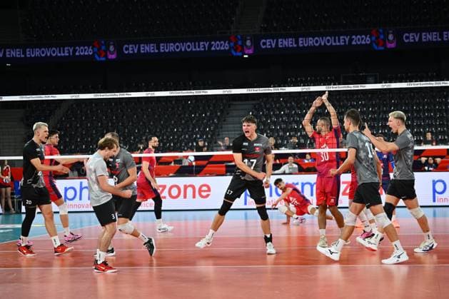 CEV EuroVolley 2026, France - Switzerland , 10 September 2026 Alexander Longweiler plays during the CEV EuroVolley 2026 game between France and Switzerland, in Cluj Napoca, Romania, 10 September 2026. Copyright: xAlexxNicodimx