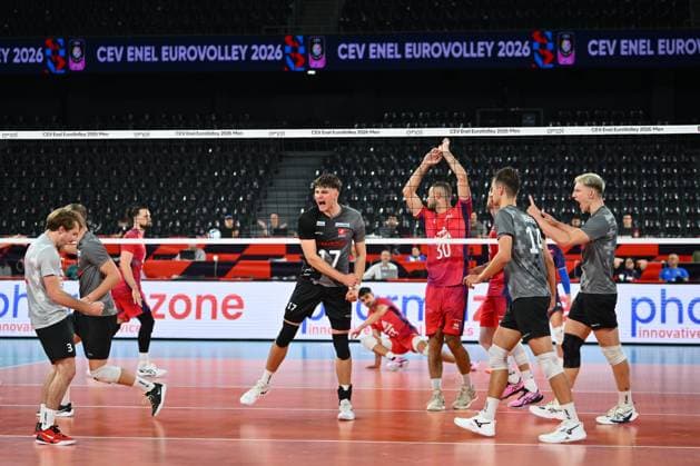 CEV EuroVolley 2026, France - Switzerland , 10 September 2026 Alexander Longweiler plays during the CEV EuroVolley 2026 game between France and Switzerland, in Cluj Napoca, Romania, 10 September 2026. Copyright: xAlexxNicodimx