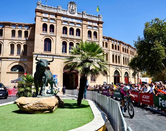 The 18th stage of La Vuelta starts this Thursday in El Puerto de Santa María and ends in Jerez de la Frontera. Riders in La Vuelta will begin the time trial stage from the bullring in El Puerto de Santa María. September 10, 2026, Cádiz, Andalusia, Spain The province of Cádiz will host this Thursday, September 10, the 18th stage of La Vuelta a Espana, whose 81st edition is being held from August 22 to September 13. SEPTEMBER 10, 2026 Cádiz, Andalusia, Spain Copyright: xNachoxFradex 7763437