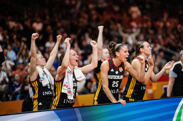 FIBA Women’s Basketball World Cup 2026: Belgium vs. Germany, September 10, 2026; Britta Daub (Germany), 19, celebrates; Basketball; FIBA Women’s Basketball World Cup 2026; Final Phase, Quarterfinals: Belgium vs. Germany on September 10, 2026, at the Uber Arena, Berlin Copyright: xBEAUTIFULxSPORTS Tonhäuserx