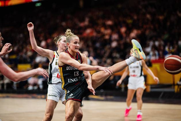 FIBA Women’s Basketball World Cup 2026: Belgium vs. Germany, September 10, 2026; Leonie Fiebich (Germany), 13 Basketball, FIBA Women’s Basketball World Cup 2026, Final Phase, Quarterfinals: Belgium vs. Germany on September 10, 2026, at the Uber Arena, Berlin Copyright: xBEAUTIFULxSPORTS Tonhäuserx