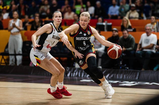 FIBA Women’s Basketball World Cup 2026: Belgium vs. Germany, September 10, 2026; Emma Eichmeyer (Germany), 9 Basketball, FIBA Women’s Basketball World Cup 2026, Final Phase, Quarterfinals: Belgium vs. Germany on September 10, 2026, at the Uber Arena, Berlin Copyright: xBEAUTIFULxSPORTS Tonhäuserx
