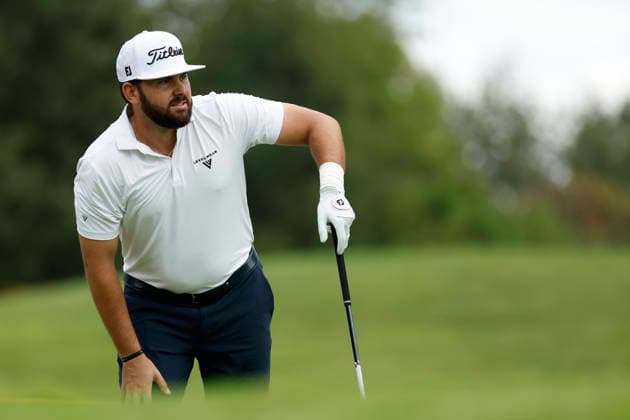 FRANKLIN, TN - SEPTEMBER 10: Hayden Buckley leans as he watches his tee shot on No. 18 during the opening round of the Simmons Bank Open for the Snedeker Foundation, September 10, 2026, at Vanderbilt Legends Club in Franklin, Tennessee. (Photo by Matthew Maxey Icon Sportswire) GOLF: SEP 10 Korn Ferry Tour Simmons Bank Open EDITORIAL USE ONLY Icon260910028