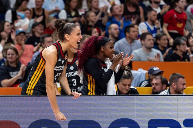 Clara Bielefeld, Germany, 25, celebrates, GER, Belgium vs. Germany, Basketball, FIBA Women s World Cup 2026, Quarterfinals, September 10, 2026, GER, Belgium vs. Germany, Basketball, FIBA Women s World Cup 2026, Quarterfinals, September 10, 2026, Berlin Copyright: xEibner-Pressefoto MaxxVincenx EP_MVN