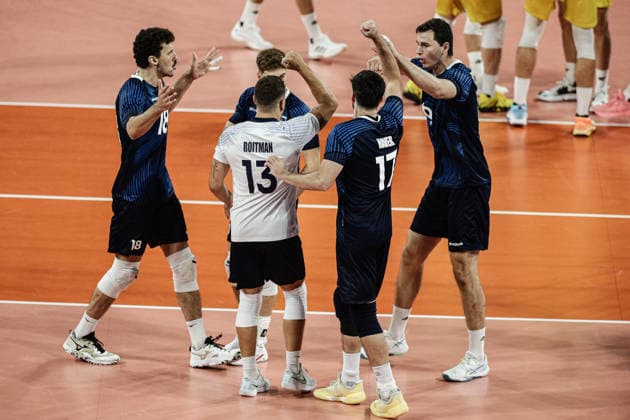 IPA88363248 - Israeli players celebrating a point during the CEV Enel Eurovolley 2026 pool-stage match between Israel and Ukraine at Arena 8888 in Sofia, Bulgaria, on September 10, 2026  Copyright: xIvanxSxIvanov IPAxSportx xx IPA88363248