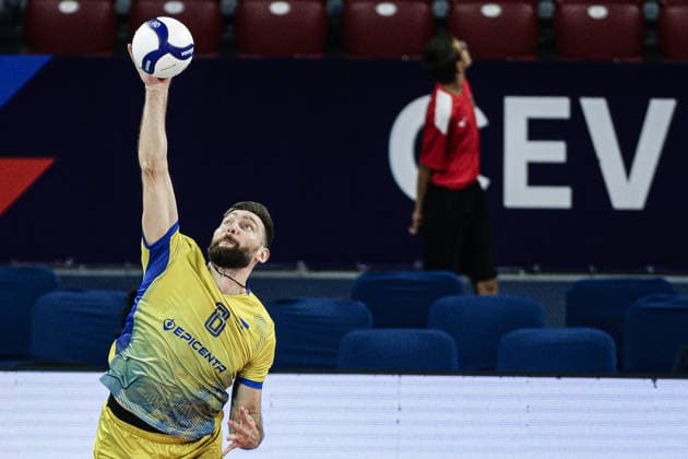 IPA88363253 - Ukraine s Dmytro Yanchuk in action during the CEV Enel Eurovolley 2026 pool phase match between Israel and Ukraine at Arena 8888 in Sofia, Bulgaria, on September 10, 2026  Copyright: xIvanxSxIvanov IPAxSportx xx IPA88363253