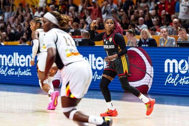 Alexis Peterson, Germany, September 1, celebrating, GER, Belgium vs. Germany, Basketball, 2026 FIBA Women s World Cup, Quarterfinals, September 10, 2026, GER, Belgium vs. Germany, Basketball, 2026 FIBA Women s World Cup, Quarterfinals, September 10, 2026, Berlin Copyright: xEibner-Pressefoto MaxxVincenx EP_MVN