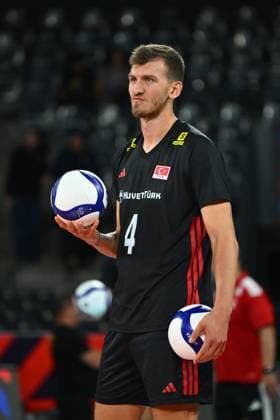 Turkiye v Germany - CEV EuroVolley 2026 Men CLUJ-NAPOCA, ROMANIA - SEPTEMBER 10: Ahmet Samet Baltaci of Turkiye warms up ahead of the CEV EuroVolley 2026 match between Turkiye and Germany at the BTarena in Cluj-Napoca, Romania, on September 10, 2026. Alex Nicodim Anadolu Cluj-Napoca Romania. Editorial use only. Please get in touch for any other usage.  Copyright: x2026xAnadoluxAlexxNicodimx