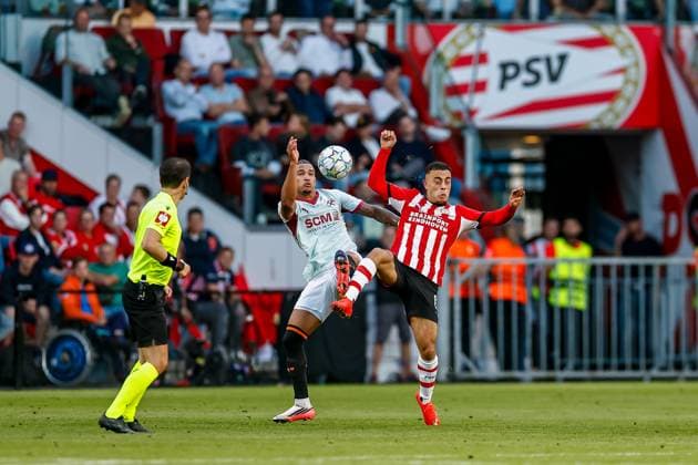 EINDHOVEN , 10-09-2026 , Philips stadium, season 2026 2027 , UEFA Champions League football , match between PSV and Shakhtar Donetsk, picture shows PSV player Sergio Dest PSV - Shakhtar Donetsk  x206825820x Copyright: