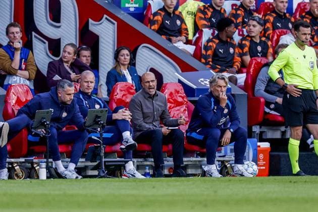 EINDHOVEN - PSV Eindhoven head coach Peter Bosz before the UEFA Champions League match between PSV Eindhoven and Shakhtar Donetsk at the Philips Stadium on September 10, 2026 in Eindhoven, the Netherlands. MARCEL TER BALS ANP UEFA Champions League 2026 27 xVIxANPxSportx xMarcelxterxBalsxIVx 567917278 originalFilename: 567917278.jpg