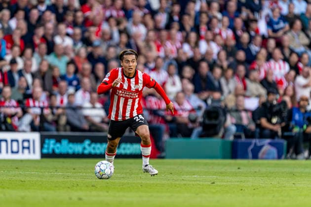 EINDHOVEN: PSV Eindhoven midfielder Kodai Sano during the UEFA Champions League match between PSV and Shakhtar Donetsk at Philips Stadion on September 10, 2026, in Eindhoven, the Netherlands. Photo by DeFodi Images