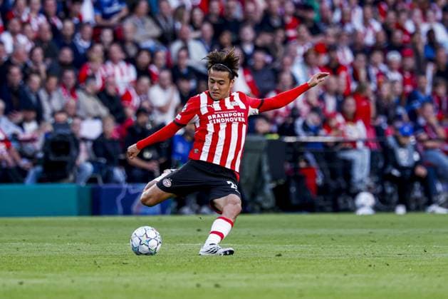 EINDHOVEN - Kodai Sano of PSV Eindhoven passes the ball for the UEFA Champions League match between PSV Eindhoven and Shakhtar Donetsk at the Philips Stadium on September 10, 2026, in Eindhoven, the Netherlands. MARCEL TER BALS ANP UEFA Champions League 2026 27 xVIxANPxSportx xMarcelxterxBalsxIVx 567918466 originalFilename: 567918466.jpg