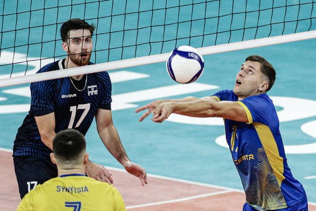 IPA88364469 - Ukraine s Oleksandr Boiko in action against Israel s Ilay Haver during the CEV Enel Eurovolley 2026 pool phase match between Israel and Ukraine at Arena 8888 in Sofia, Bulgaria, on September 10, 2026  Copyright: xIvanxSxIvanov IPAxSportx xx IPA88364469