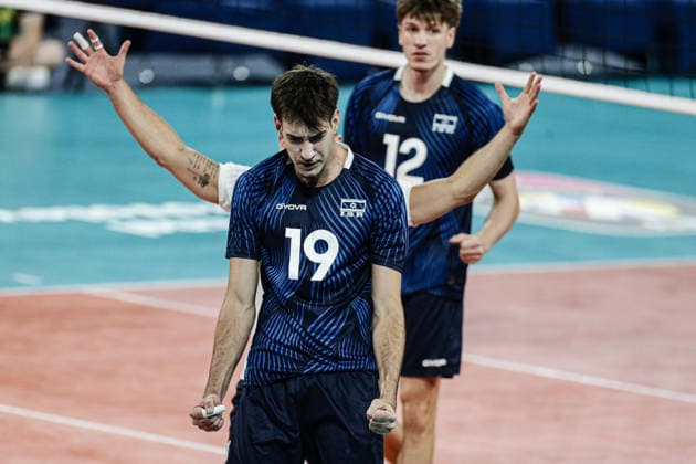 IPA88364478 - Israel s Mark Rura celebrating a point during the CEV Enel Eurovolley 2026 pool phase match between Israel and Ukraine at Arena 8888 in Sofia, Bulgaria, on September 10, 2026  Copyright: xIvanxSxIvanov IPAxSportx xx IPA88364478