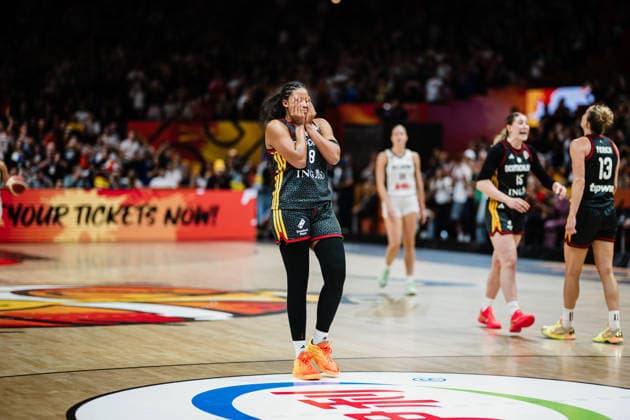 FIBA Women’s Basketball World Cup 2026: Belgium vs. Germany, September 10, 2026; Germany defeats Belgium; cheering; CHEERS; celebration; celebrating; Nyara Sabally (Germany); 8 basketball; FIBA Women’s Basketball World Cup 2026; Final Phase, Quarterfinals: Belgium vs. Germany on September 10, 2026, at the Uber Arena, Berlin Copyright: xBEAUTIFULxSPORTS Tonhäuserx