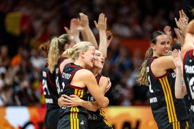 Alexandra Wilke (Germany, 03) and Britta Daub (Germany, 19) celebrate after the victory at the end of the game, GER, Belgium vs. Germany, Basketball, FIBA Women’s World Cup 2026, Quarterfinals, September 10, 2026, GER, Belgium vs. Germany, Basketball, 2026 FIBA Women’s World Cup, Quarterfinals, September 10, 2026, Berlin Copyright: xEibner-Pressefoto MaxxVincenx EP_MVN