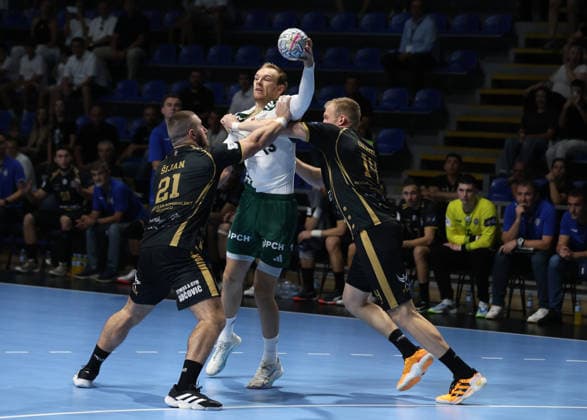 10.09.2026 Belgrad(Serbien) RK Partizan - Füchse Berlin, EHF Champions league Männer handball Gidsel Mathias Füchse Berlin : Slobodan Sandic