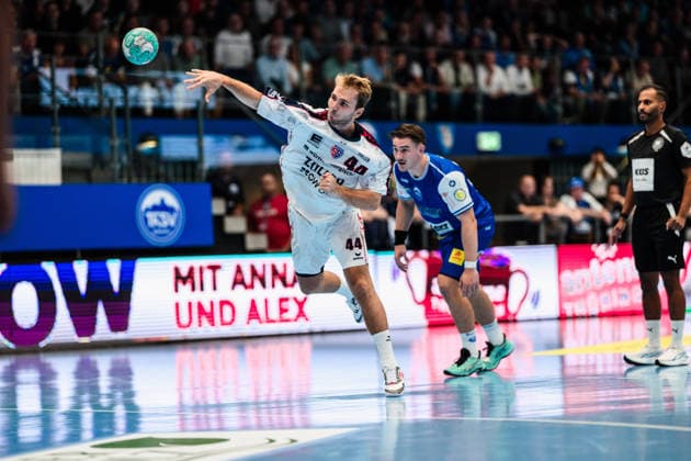 Stephan Seitz, ThSV Eisenach, 44 in the 7m GER, ThSV Eisenach vs. SG BBM Bietigheim, 1st Opel Handball Bundesliga, Handball, Matchday 4, 2026–2027 Season, 7:00 p.m., September 10, 2026 GER, ThSV Eisenach vs. SG BBM Bietigheim, 1st Opel Handball Bundesliga, Handball, Matchday 4, 2026–2027 season, 7:00 p.m., September 10, 2026, Eisenach Copyright: xMartinxHerbstx