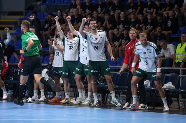 10.09.2026 Belgrad(Serbien) RK Partizan - Füchse Berlin, EHF Champions league Männer handball Füchse Berlin Jubel auf der Bank nach dem Tor : Slobodan Sandic