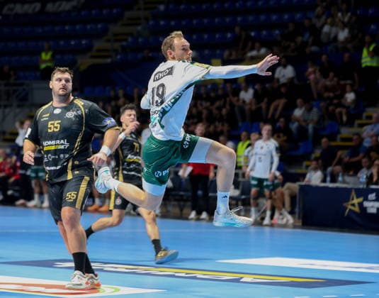 10.09.2026 Belgrad(Serbien) RK Partizan - Füchse Berlin, EHF Champions league Männer handball Gidsel Mathias Füchse Berlin : Slobodan Sandic